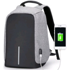 Рюкзак антивор Antivor MADORU c защитой от карманников и с USB, серый