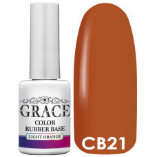 Каучуковая основа, база для гель-лака Грейс Grace Color Rubber Base Light orange 10 мл