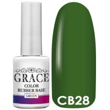 Каучуковая основа, база для гель-лака Грейс Grace Color Rubber Base Green 10 мл