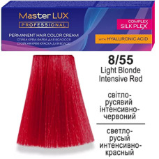 Фарба для волосся Master LUX professional 8.55 Світло-Русявий Інтенсивно-Червоний 60мл
